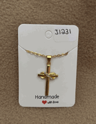 Gold Tone Infinity Cross Necklace