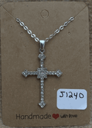 Rhinestone Cross Necklace 