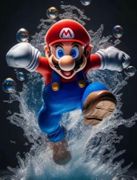 Mario Splashing In Water