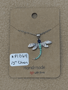 Rhinestone Dragonfly Necklace