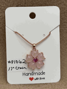 Pink Heart Flower Necklace