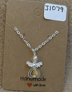 Yellow Heart Angel Necklace
