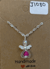 Bright Pink Heart Angel Necklace