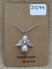 Light Pink Beaded Angel Necklace 