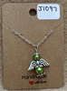 Green Beaded Angel Necklace 