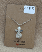 Clear Heart Angel Necklace