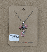 Pink Heart Axolotl Necklace