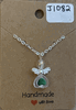Green Heart Angel Necklace 
