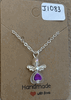 Purple Heart Angel Necklace 