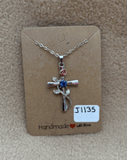 Blue Stone Cross Necklace