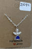 Blue Heart Angel Necklace 