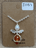 Orange Bead Heart Angel Necklace