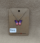 Pink Butterfly Necklace 