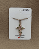 Pink Stone Cross Necklace 
