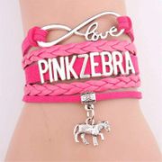 Pink Zebra Wrapped Bracelet