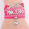 Pink Zebra Wrapped Bracelet