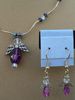 Purple Angel Necklace With Earrings