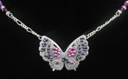 Purple Iris Butterfly Necklace