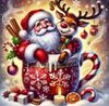 Santa With A Reindeer In A Cup