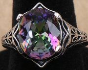 Silver Ring Rainbow Mystice Topaz Ring