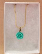 Teal Flower Necklace 