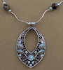 Tiger-Eye Faceted Round Bead Teardrop Necklace