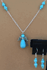 Turquoise Angel Necklace With Earrings