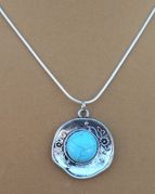 Turquoise Round Pendent Necklace