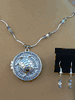 Turtle Locket Necklace With Earrings