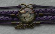 Unicorn Photo Glass Cabochon Charm Wrap Bracelet