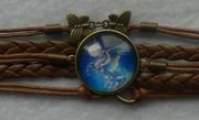 Unicorn Photo Glass Cabochon Charm Wrap Bracelet