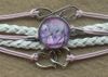Unicorn Photo Glass Cabochon Leather Charm Wrap Bracelet 