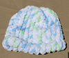 White Blue Green Baby Hat