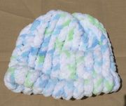 White Blue Green Baby Hat