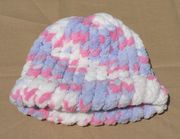 White Pink Blue Baby Hat
