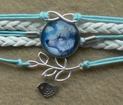 Wolf Time Gemstone Wrap Bracelet