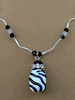 Oval Zebra Strip Pendent