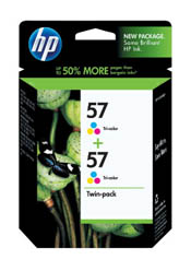 Hewlett Packard C9320FN 57 Tri-Color Ink Cartridge (2 Pack) (OEM)