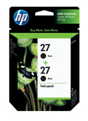 Hewlett Packard C9322FN 27 Black Ink Cartridge (2 Pack) (OEM)