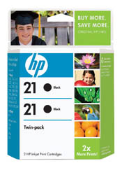 Hewlett Packard C9508FN 21 Black Ink Cartridge (2 Pack) (OEM)