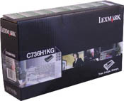 Lexmark C736H1KG Hi-Yield Black Return Program Tn 12k Yield (OEM)