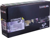 Lexmark C736H4YG Government Hi-Yield Yellow Return Program Tn (OEM)