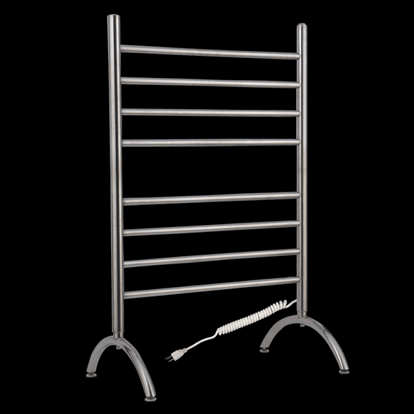 Warmlyyours Barcelona TW-BC-08BS-FS2 Freestanding Towel Warmer Plug-in 8  Bars - Brushed