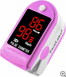 CMS-50DL Fingertip Pulse Oximeter - Blood Oxygen Monitor (Pink) - with Case