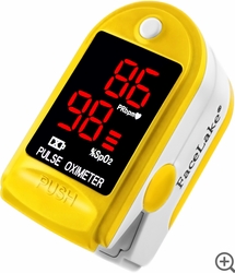 CMS-50DL Fingertip Pulse Oximeter - Blood Oxygen Monitor (Yellow) - with Case