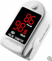 CMS-50DL Fingertip Pulse Oximeter - Blood Oxygen Monitor (White) - with Case