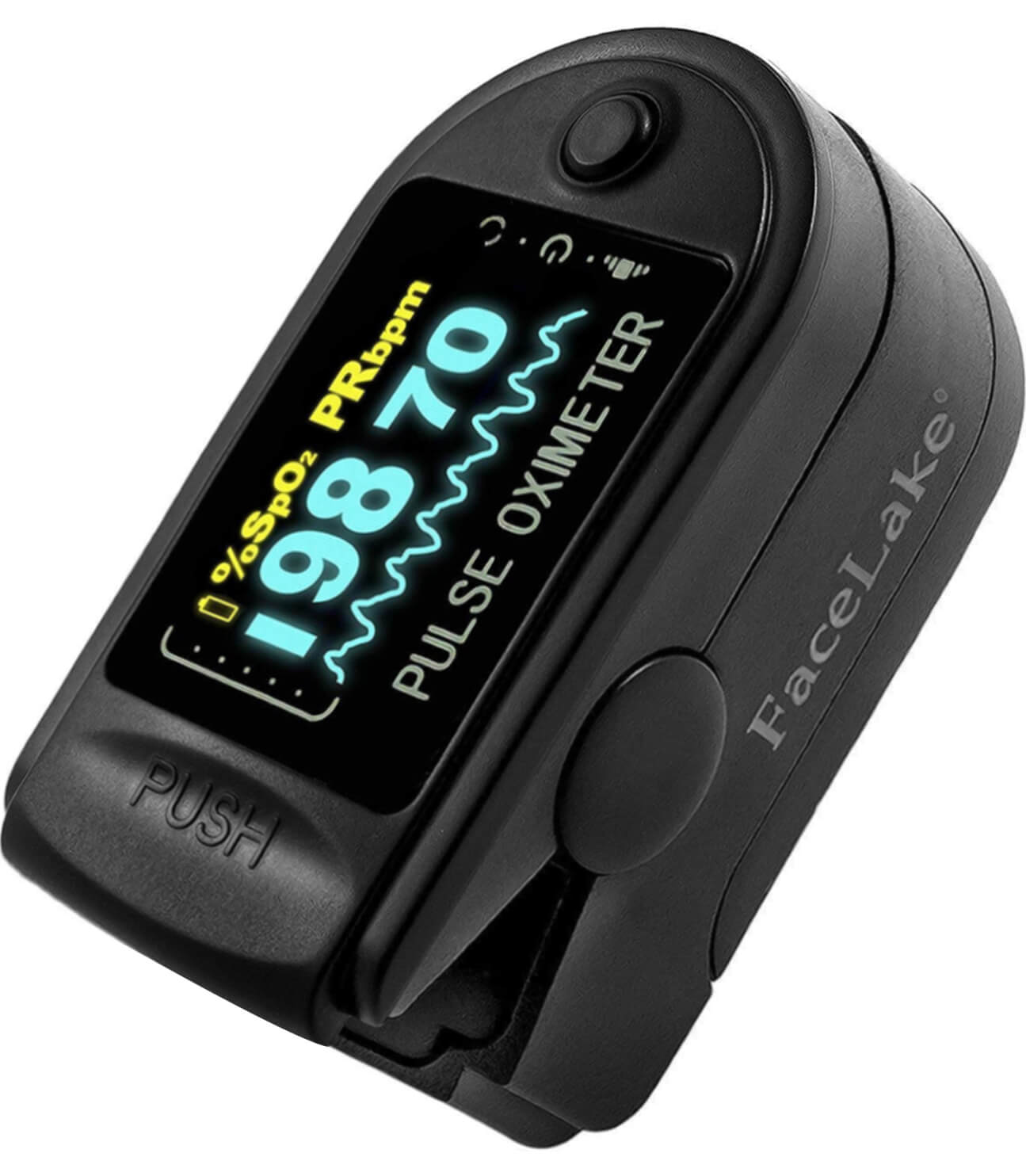 FL350 Fingertip Pulse Oximeter - Blood Oxygen Monitor (Black