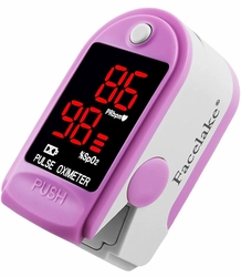 FL400 Fingertip Pulse Oximeter - Blood Oxygen Monitor (Pink) - with Case, FDA 510(k) cleared
