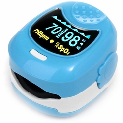 CMS-50 QB Pediatric Fingertip Pulse Oximeter with Alarm - Blue