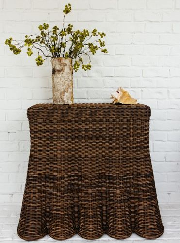 36 Inch Outdoor Wicker Console Table